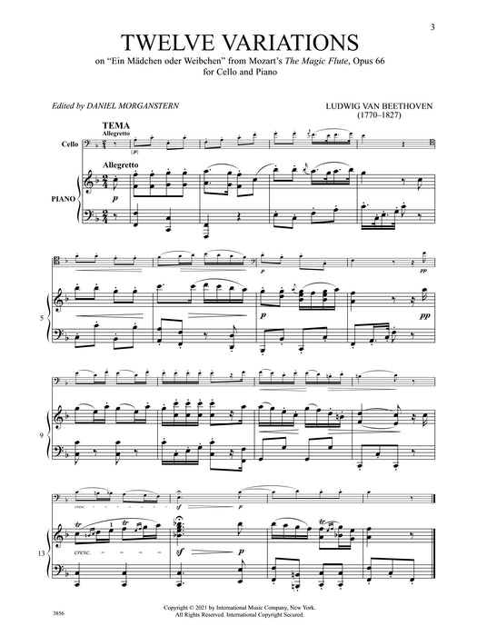 Twelve Variations on "Ein Madchen oder Weibchen" from Mozart's "The Magic Flute", Op. 66 貝多芬 變奏曲 頌歌 魔笛 大提琴 (含鋼琴伴奏) 國際版 | 小雅音樂 Hsiaoya Music