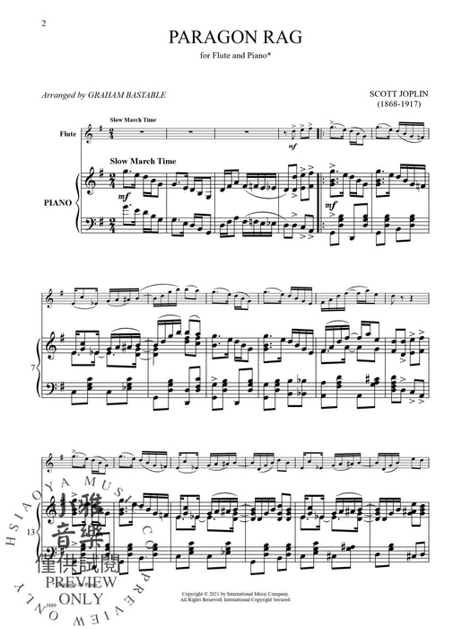 Paragon Rag for Flute and Piano 喬普林 長笛 (含鋼琴伴奏) 國際版 | 小雅音樂 Hsiaoya Music