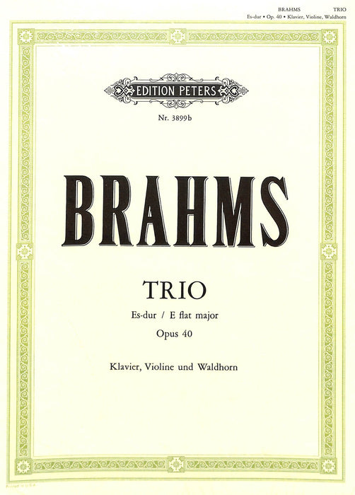 Trio No. 2 in E flat Op.40 布拉姆斯 三重奏 彼得版 | 小雅音樂 Hsiaoya Music