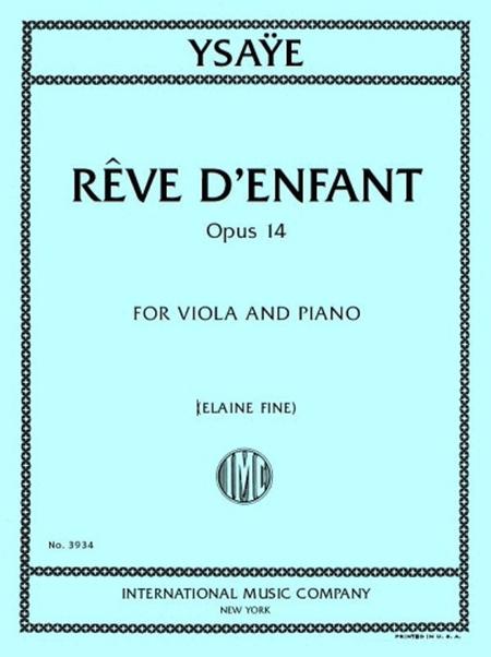 Rêve d'enfant, Op. 14 伊撒意 中提琴(含鋼琴伴奏) 國際版 | 小雅音樂 Hsiaoya Music