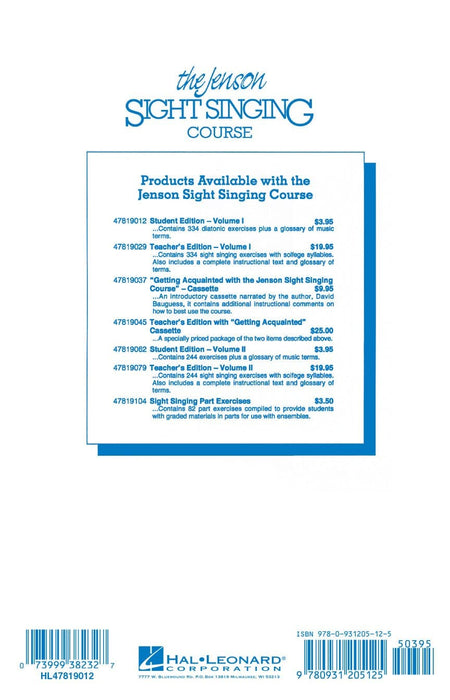 The Jenson Sight Singing Course (Vol. I) | 小雅音樂 Hsiaoya Music