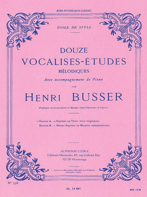 Douze Vocalises-Etudes - Edition A for Soprano or Tenor 聲樂 | 小雅音樂 Hsiaoya Music
