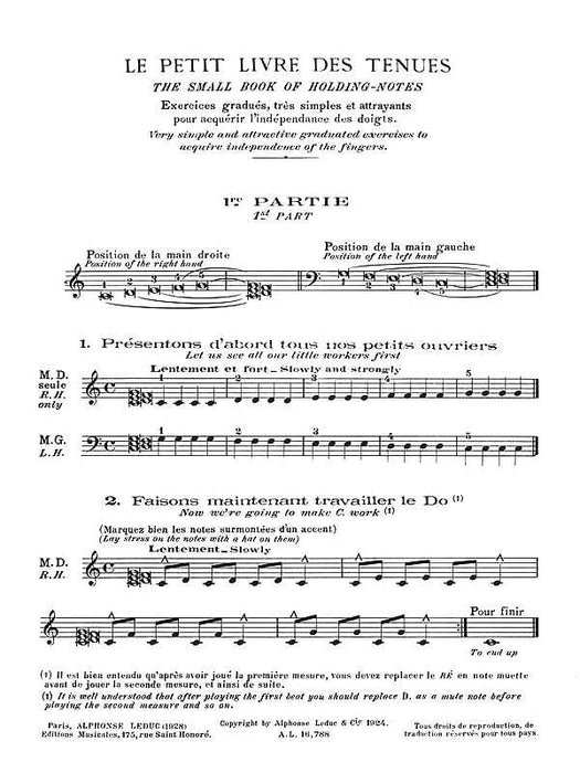 Le Petit Livre Des Tenues [The Small Book of Holding Notes - Piano] 鋼琴 | 小雅音樂 Hsiaoya Music