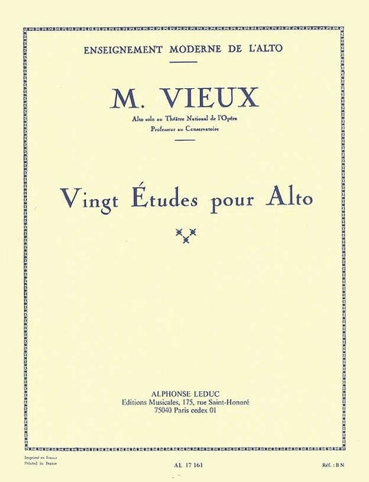 Vingt Etudes pour Alto [Twenty Studies for Viola] 中音 練習曲 中提琴 | 小雅音樂 Hsiaoya Music