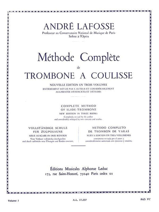 Méthode Complete de Trombone A Coulisse - Volume 1 [Complete Method of Slide Trombone - Volume 1] 長號 | 小雅音樂 Hsiaoya Music