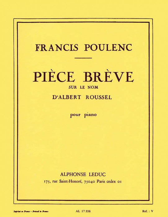 Piece Breve Sur Le Nom d'Albert Roussel for Piano Solo 短音符 鋼琴 | 小雅音樂 Hsiaoya Music