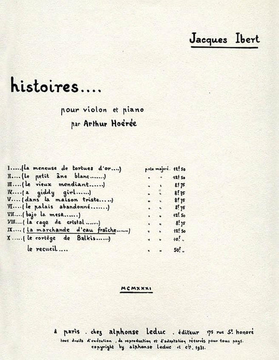 La Marchande D'eau Fraiche for Violin and Piano 伊貝爾 小提琴 鋼琴 | 小雅音樂 Hsiaoya Music