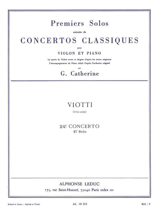 Premier Solos Concertos Classiques - Concerto No. 24, Solo No. 1 for Violin and Piano 韋歐第 協奏曲 小提琴(含鋼琴伴奏) | 小雅音樂 Hsiaoya Music