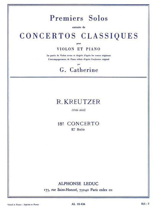 Premier Solos Concertos Classiques - Concerto No. 18, Solo No. 1 for Violin and Piano 克羅采‧羅道夫 協奏曲 小提琴 鋼琴 | 小雅音樂 Hsiaoya Music