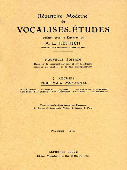 Vocalise-Etude pour Toutes Voix - Volume 3 for Medium Voice and Piano 鋼琴 聲樂 | 小雅音樂 Hsiaoya Music