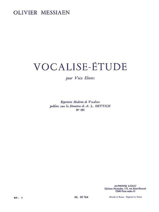 Vocalise-Etude pour Voix Elevees for High Voice 梅湘 高音 聲樂 | 小雅音樂 Hsiaoya Music