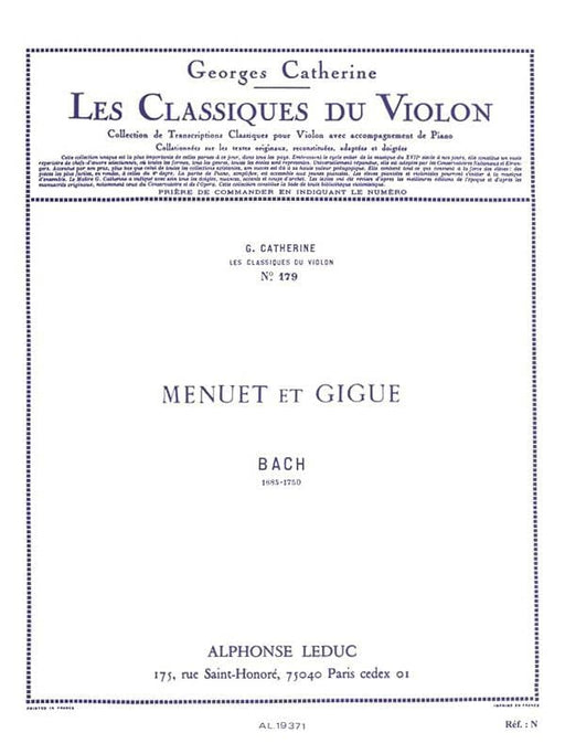 Menuet et Gigue - Les Classiques du Violon No. 179 for Violin and Piano 巴赫‧約翰瑟巴斯提安 小步舞曲基格 小提琴 鋼琴 | 小雅音樂 Hsiaoya Music
