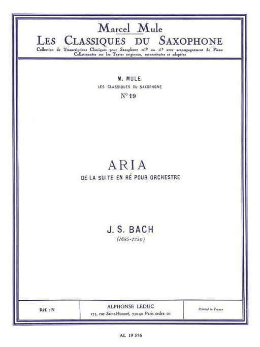 Aria - Classiques No. 19 for Alto Saxophone and Piano 巴赫‧約翰瑟巴斯提安 詠唱調 中音薩氏管 鋼琴 詠嘆調 薩氏管 | 小雅音樂 Hsiaoya Music