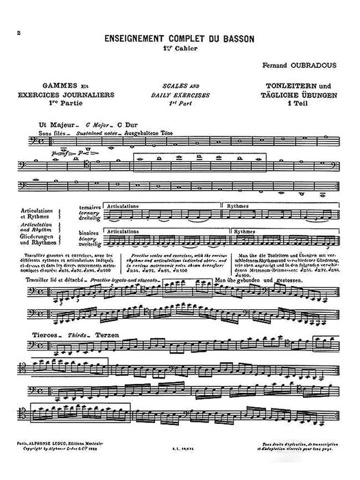 Enseignement Complet du Basson - Partie 1: Gammes et Exercices Journaliers Complete Study of the Bassoon: Part 1 - Scales & Daily Exercises for Bassoon 音階 練習曲 每日練習 低音管 | 小雅音樂 Hsiaoya Music