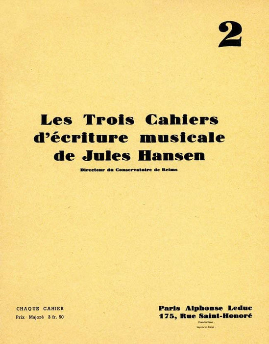 Les Trois Cahiers d'écriture Musicale de Jules Hansen Volume 2 | 小雅音樂 Hsiaoya Music