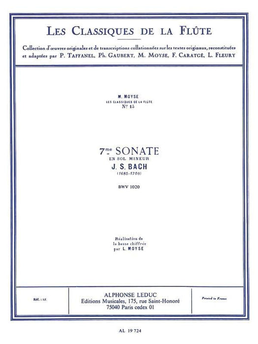 Sonata No. 7, BWV1020 in G Minor - Classiques No. 15 for Flute and Piano 巴赫‧約翰瑟巴斯提安 奏鳴曲 長笛 鋼琴 | 小雅音樂 Hsiaoya Music
