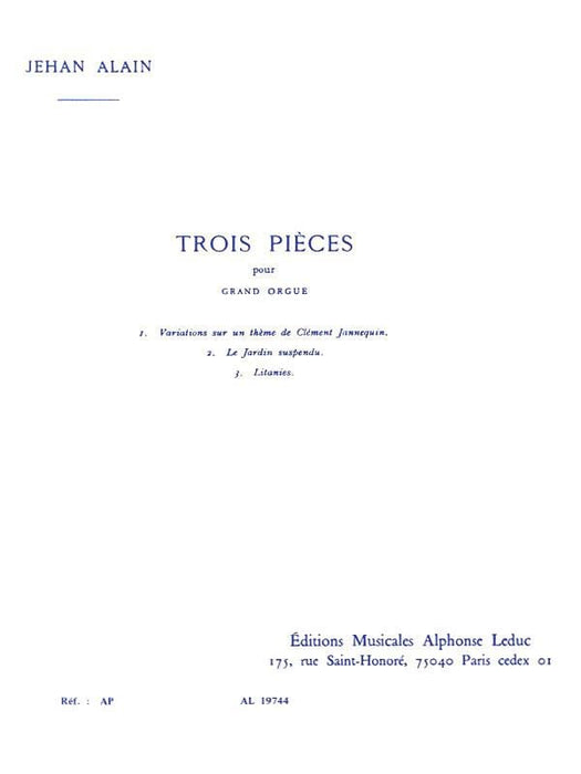 Trois Pieces pour Grande Orgue 小品 管風琴 | 小雅音樂 Hsiaoya Music