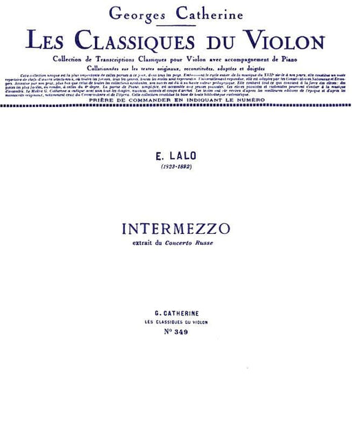 Intermezzo - Classiques No. 349 for Violin and Piano 拉羅 間奏曲 小提琴 鋼琴 | 小雅音樂 Hsiaoya Music