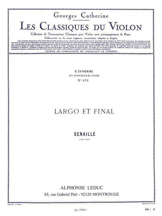 Largo et Final - Classiques No. 372 for Violin and Piano 馬雷馬蘭 小提琴 鋼琴 | 小雅音樂 Hsiaoya Music