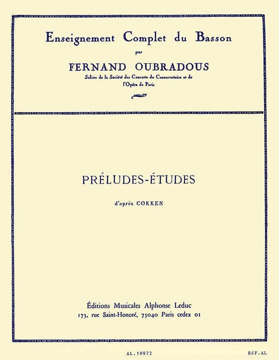 Préludes-Etudes - d'Apres Cokken for Bassoon 低音管 | 小雅音樂 Hsiaoya Music