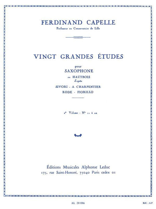 20 Grandes Etudes - Volume 2 for Oboe or Saxophone 雙簧管薩氏管 練習曲 混和二重奏 | 小雅音樂 Hsiaoya Music