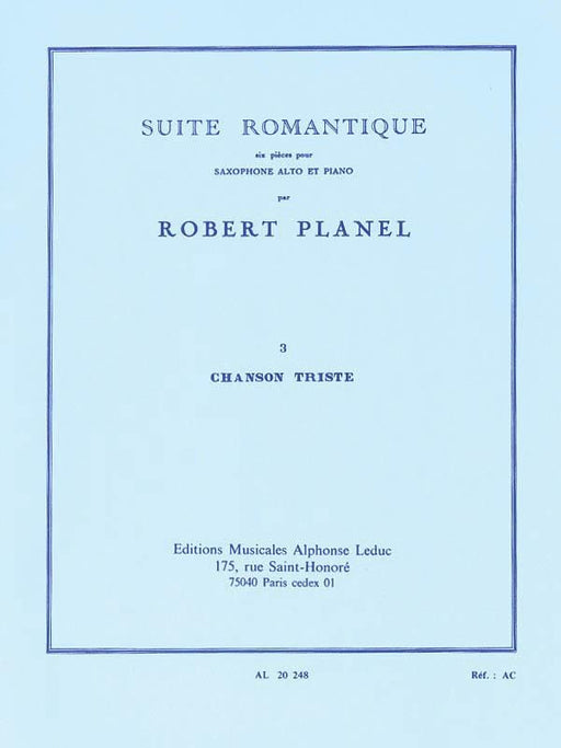 Suite Romantique - 3. Chanson Triste for Alto Saxophone and Piano 組曲 中音薩氏管 鋼琴 薩氏管 | 小雅音樂 Hsiaoya Music