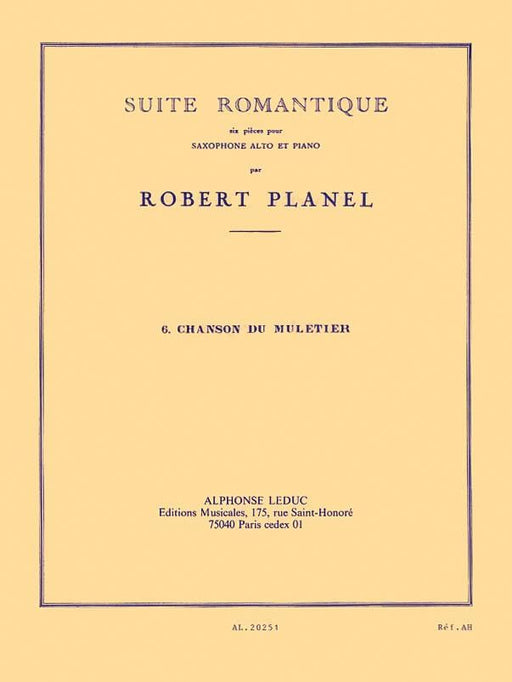 Suite Romantique - 6. Chanson du Muletier for Alto Saxophone and Piano 組曲 中音薩氏管 鋼琴 薩氏管 | 小雅音樂 Hsiaoya Music