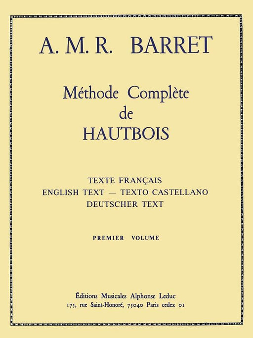 Méthode Complete de Hautbois - Premier Volume for Oboe 雙簧管 | 小雅音樂 Hsiaoya Music