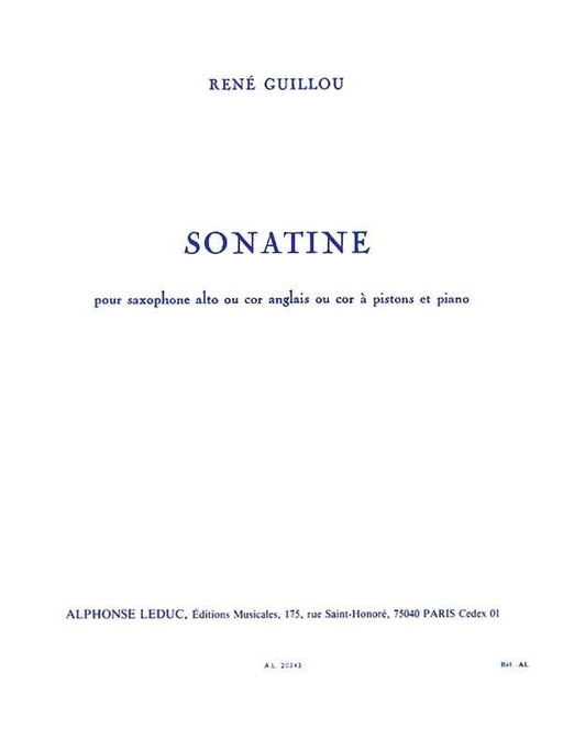 Sonatine for Alto Saxophone and Piano 中音薩氏管 鋼琴 薩氏管 | 小雅音樂 Hsiaoya Music