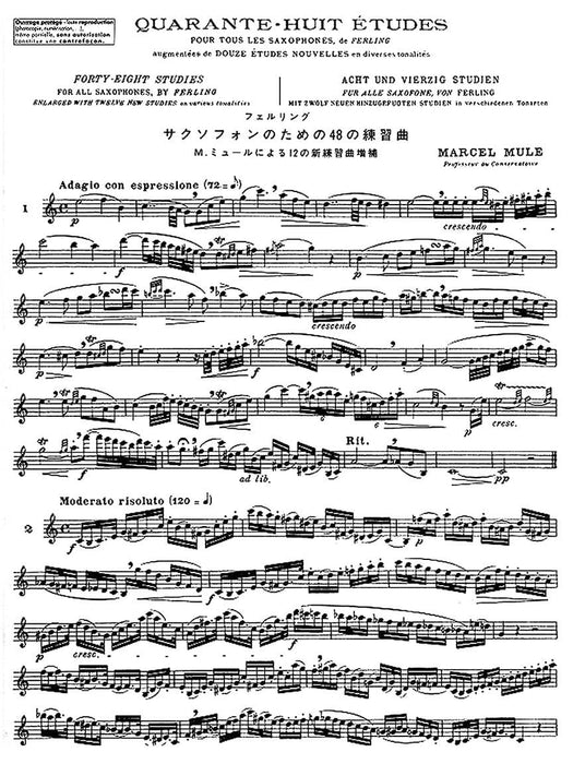 48 Studies for All Saxophones by Ferling 薩氏管 | 小雅音樂 Hsiaoya Music