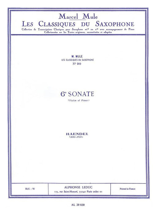 6e Sonate de Haendel [6th Sonate of Handel] for Saxophone and Piano 薩氏管(含鋼琴伴奏) | 小雅音樂 Hsiaoya Music