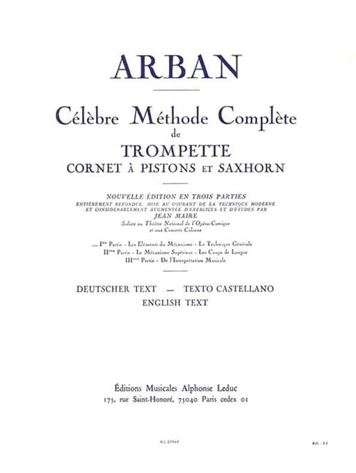 Jean-baptiste Arban - Celebre Methode Complete De Trompette, Cornet A Pistons Et Saxho 短號 小號 | 小雅音樂 Hsiaoya Music