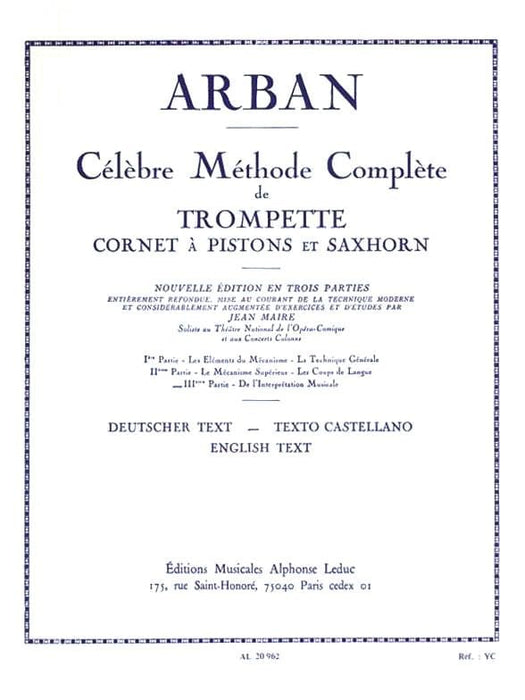 Celebre Methode Complete De Trompette Cornet A Pistons Et Saxhorn Vol 3 Arban 短號 | 小雅音樂 Hsiaoya Music