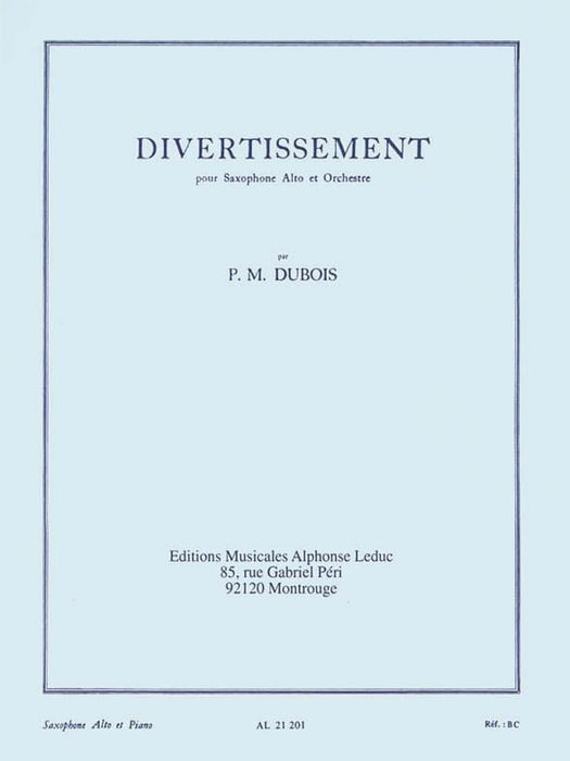 Divertissement Pour Saxophone Alto Et Orchestre Version Saxophone Et Piano 薩氏管 薩氏管鋼琴 | 小雅音樂 Hsiaoya Music