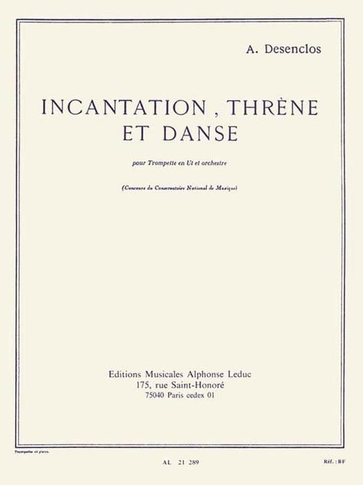 Incantation, Threne Et Danse (trumpet And Piano) 巴赫‧約翰瑟巴斯提安 小號 鋼琴 | 小雅音樂 Hsiaoya Music