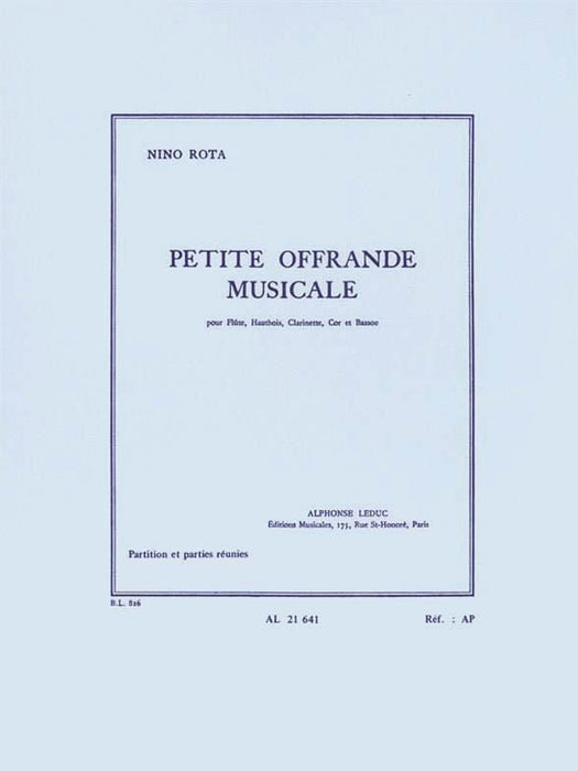 Petite Offrande Musicale (wind Quintet) 羅塔 管樂五重奏 | 小雅音樂 Hsiaoya Music