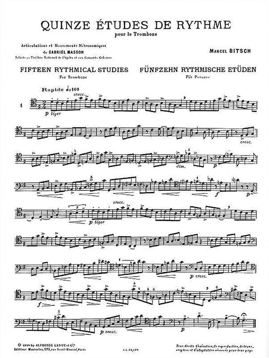 Fifteen Rhythmical Studies for Trombone [Quinze Études de Rythme pour Trombone] 長號 | 小雅音樂 Hsiaoya Music