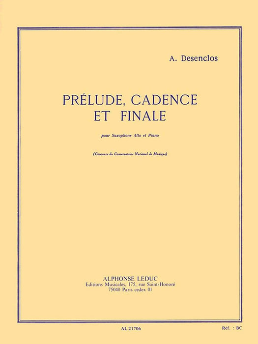 Prélude, Cadence et Finale for Alto Sax and Piano 終曲中音薩氏管 鋼琴 | 小雅音樂 Hsiaoya Music