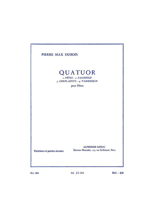 Pierre-max Dubois - Quatuor Pour Flutes 長笛 | 小雅音樂 Hsiaoya Music