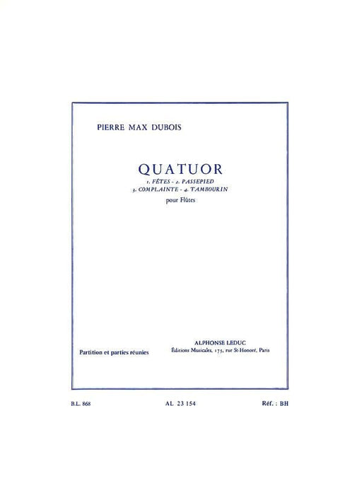 Pierre-max Dubois - Quatuor Pour Flutes 長笛 | 小雅音樂 Hsiaoya Music