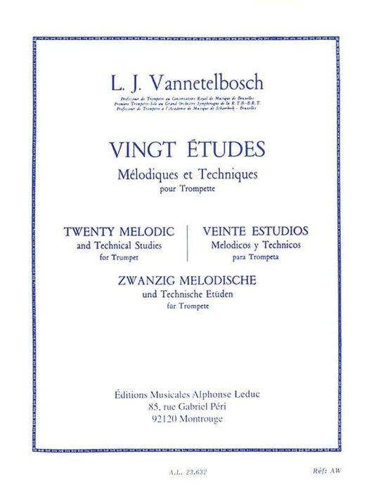 Vingt Études Mélodiques et Techniques pour Trompette [Twenty Melodic and Technical Studies for Trumpet] 小號 | 小雅音樂 Hsiaoya Music