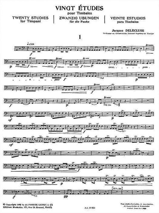 Vingt Études pour Timbales [Twenty Studies for Timpani] 定音鼓 | 小雅音樂 Hsiaoya Music