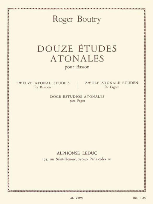 12 Etudes Atonales (bassoon Solo) 練習曲 低音管 | 小雅音樂 Hsiaoya Music