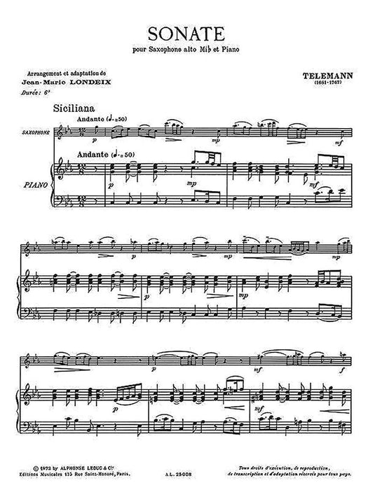 Sonate for Alto Sax and Piano 泰勒曼 中音薩氏管 鋼琴 | 小雅音樂 Hsiaoya Music