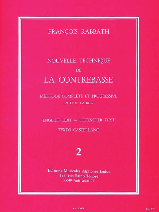Nouvelle Technique de la Contrebasse - Volume 2 Méthode Complète et Progressive en Trois Cahiers 低音大提琴 | 小雅音樂 Hsiaoya Music