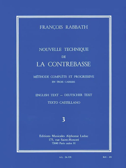 Nouvelle Technique de la Contrebasse - Volume 3 Méthode Complète et Progressive en Trois Cahiers 低音大提琴 | 小雅音樂 Hsiaoya Music