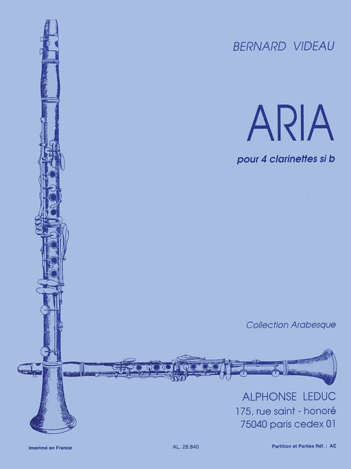 Videau Carboulet Aria Arabesque 4 Clarinets Score/parts 詠唱調 詠嘆調 豎笛 | 小雅音樂 Hsiaoya Music