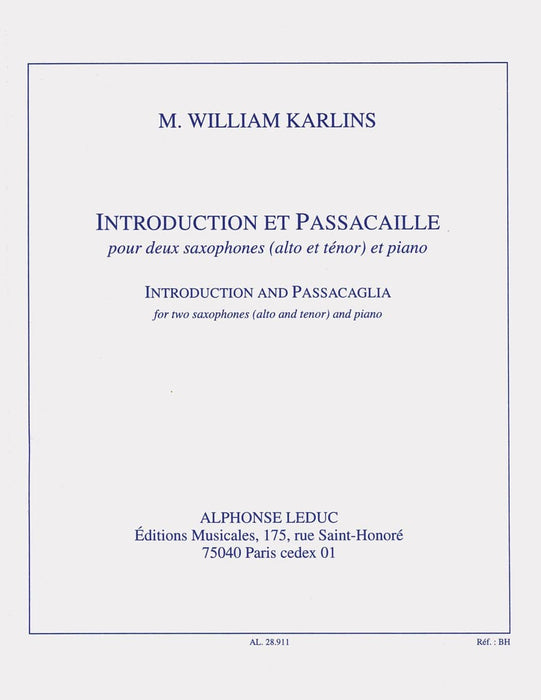 Introduction Et Passacaille (saxophones 2) 導奏 薩氏管 | 小雅音樂 Hsiaoya Music