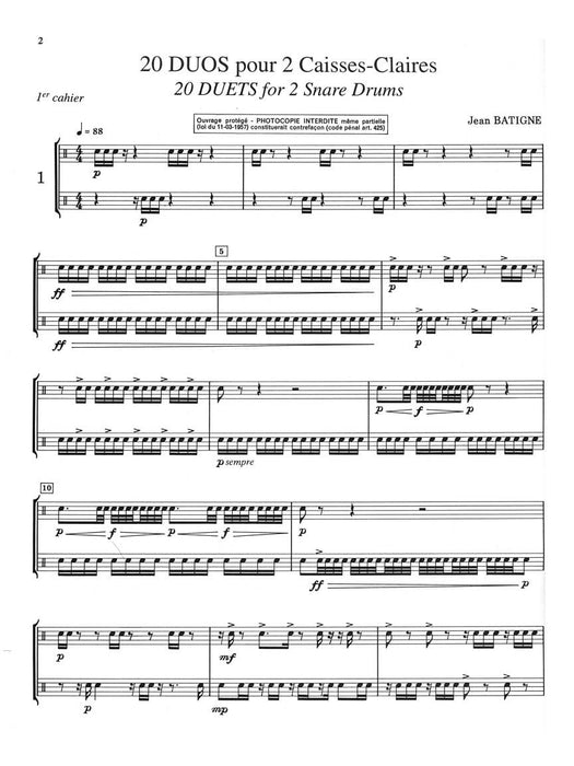 20 Duos Vol.1: No.1 - No.13 (percussions 2) 二重奏 擊樂器 | 小雅音樂 Hsiaoya Music