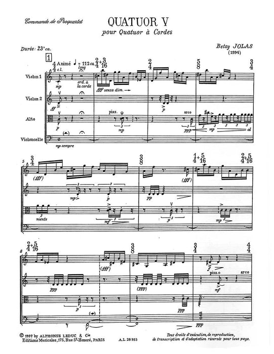 Quatuor V (quartet-strings) | 小雅音樂 Hsiaoya Music